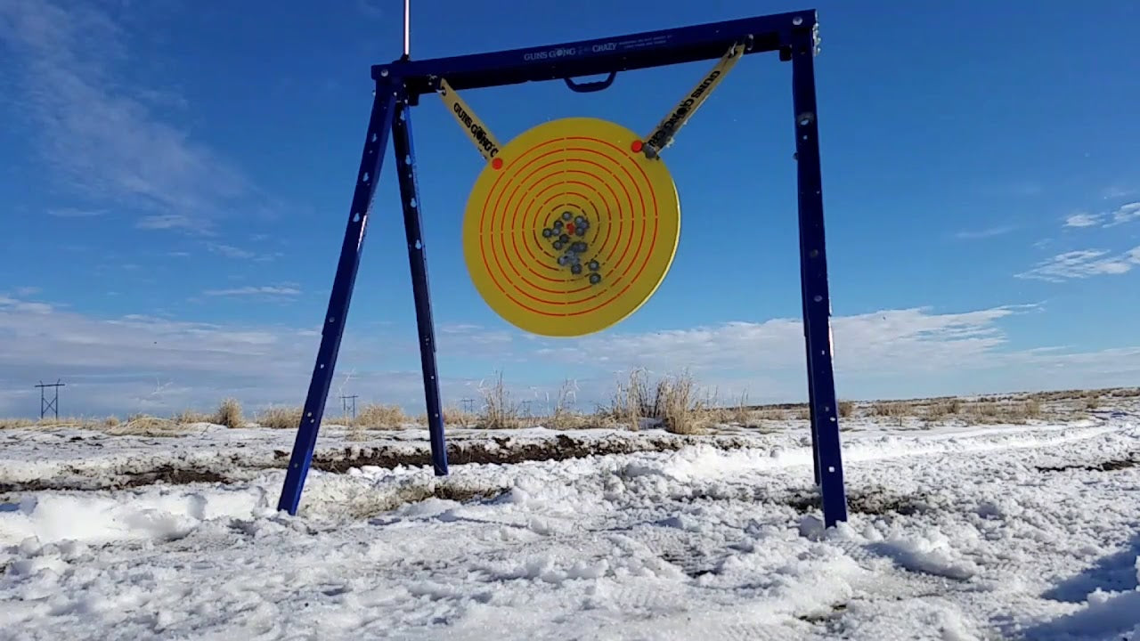 AR500 gong system at an outdoor range